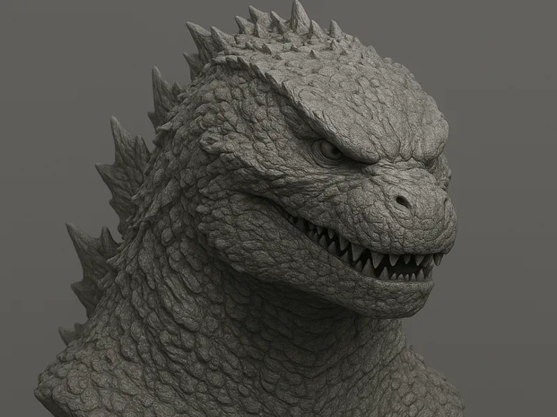 Godzilla Bust Statue High Detail