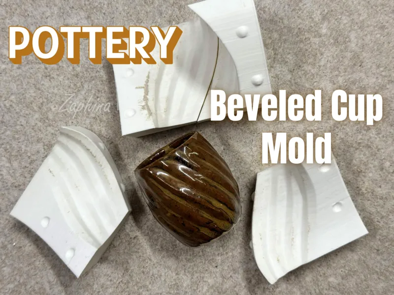 Beveled Cup/Vase mold - Handbuilding pottery mold