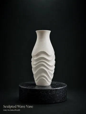 Jarrón decorativo: Sculpted Wave Vase — vista de referencia 2
