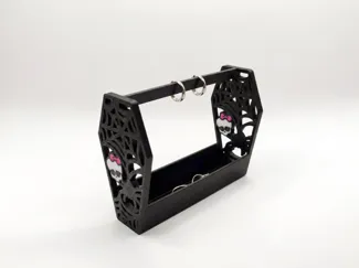 Gothic Coffin Jewelry Stand | Monster Skull