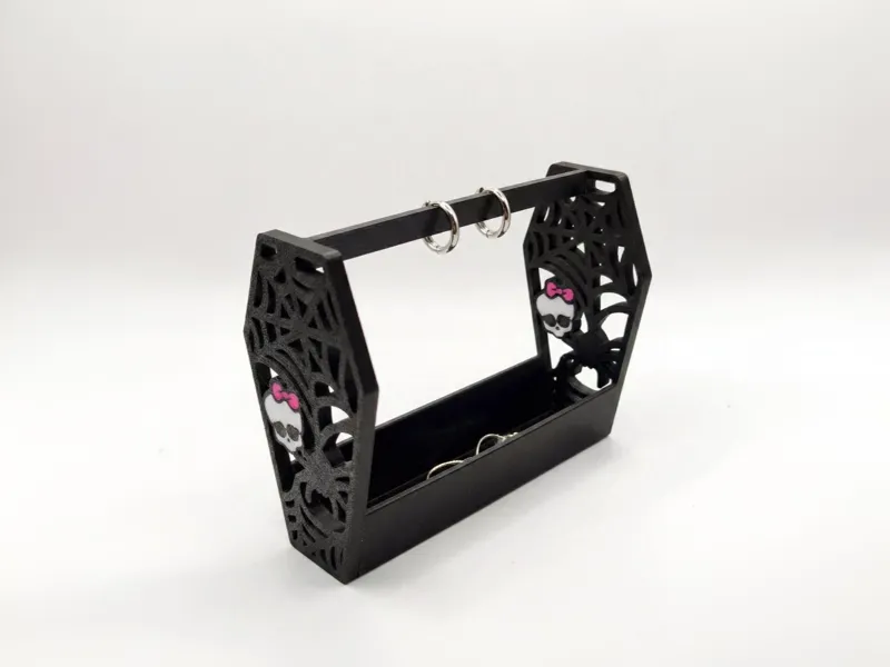 Gothic Coffin Jewelry Stand | Monster Skull