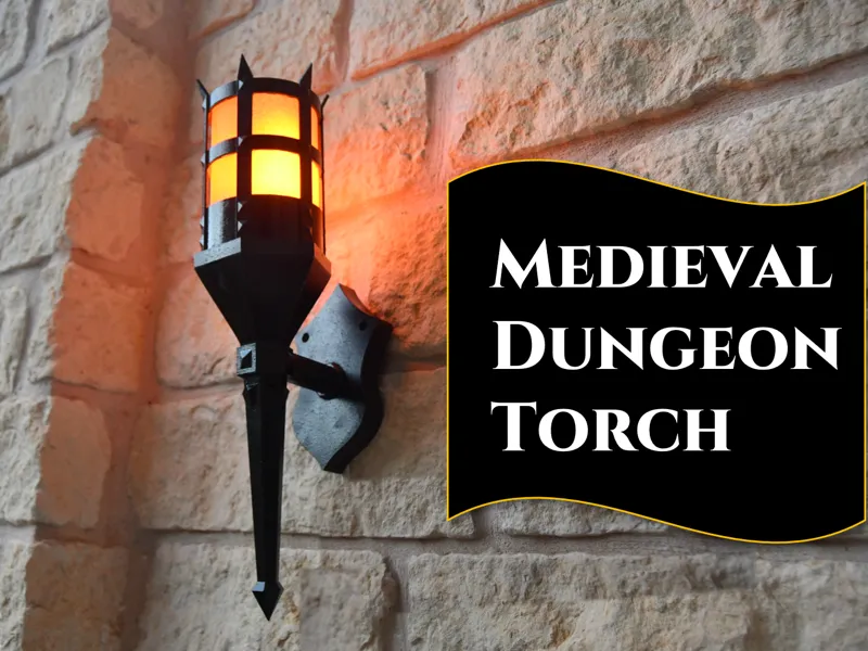 Medieval Dungeon Torch for Full Size Flame Bulb