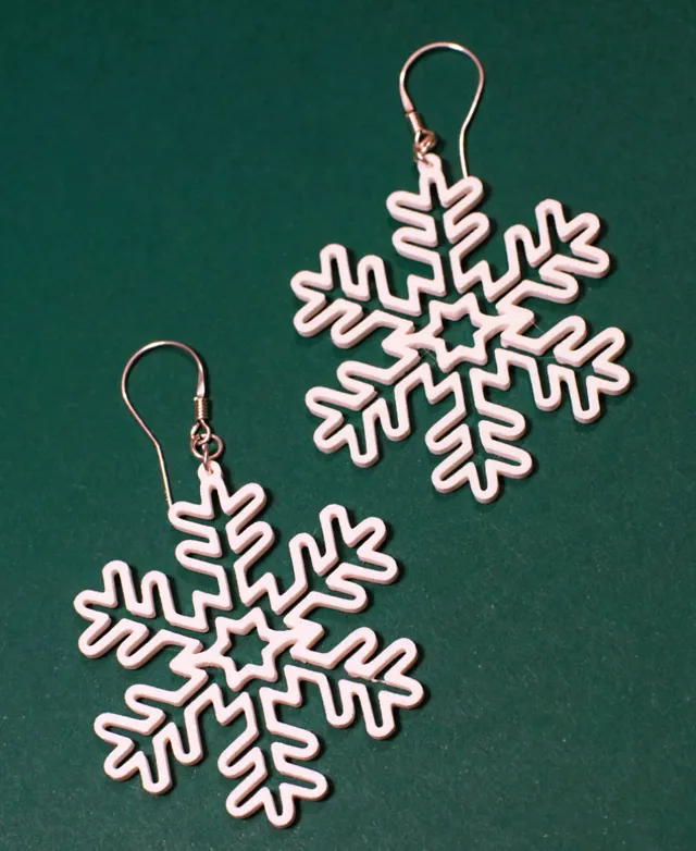 Earrings snow christmas