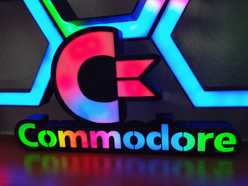 COMMODORE RGB LED Lamp – Retro Computer Sign