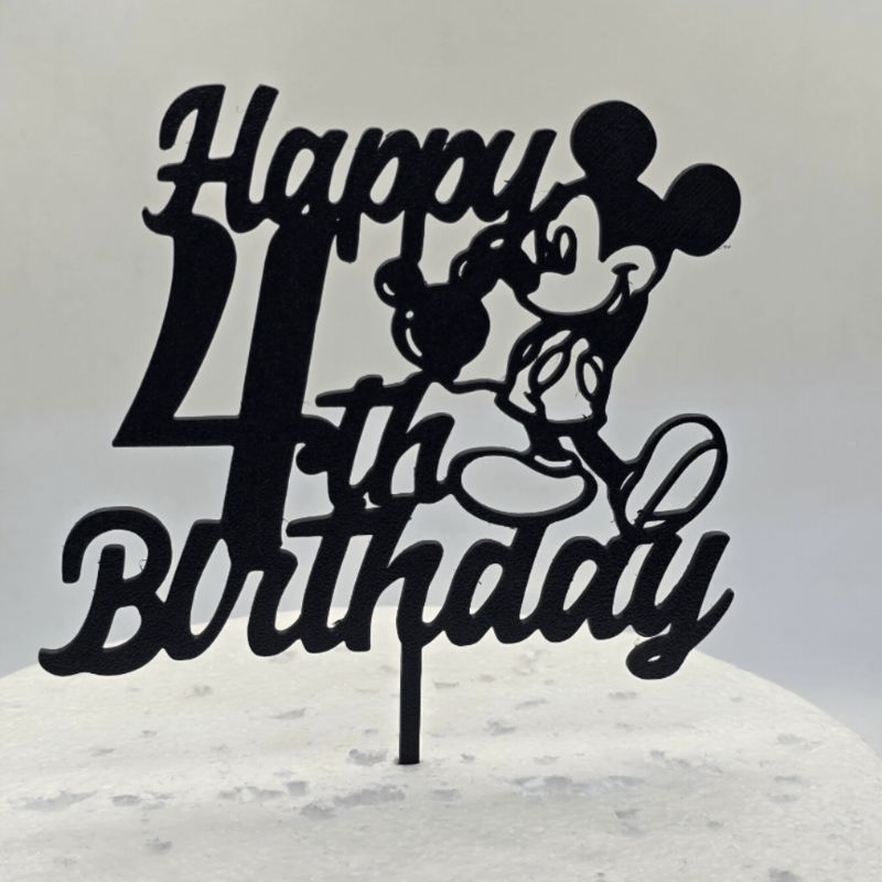 Happy 4th Birthday mouse 1 colour 