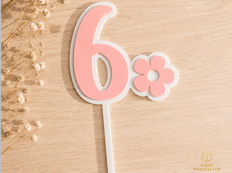 Cake Topper 6 mit Blume