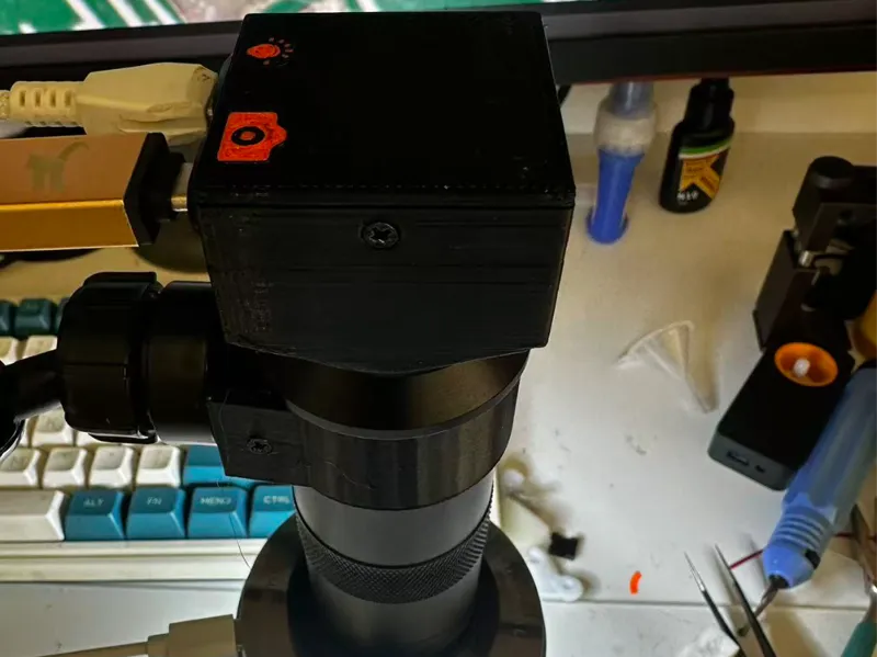 DIY4K电子显微镜带环形灯供电和1/4螺纹支架（线材可分离款）