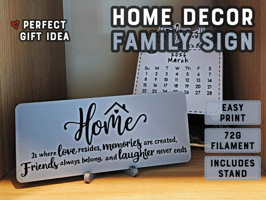 Home Decor Family Quote Sign w/ Stand
