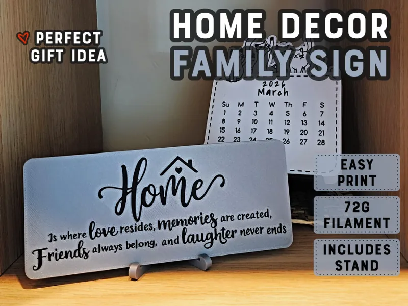 Home Decor Family Quote Sign w/ Stand