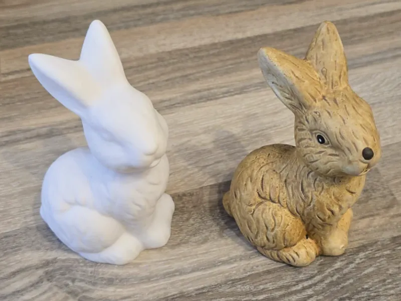 3D-scan eines deatailreichen sitzenden Osterhasen