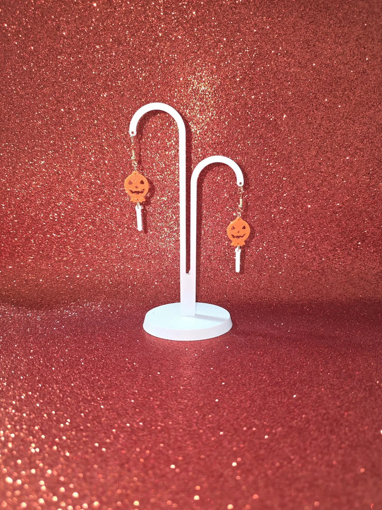 Pumpkin Lollipop earrings view 3