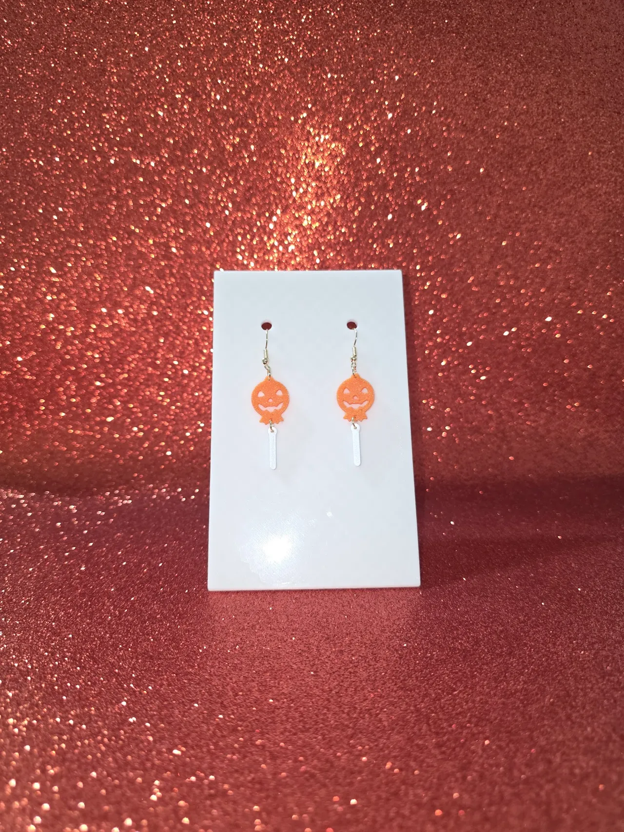 Pumpkin Lollipop earrings view 2