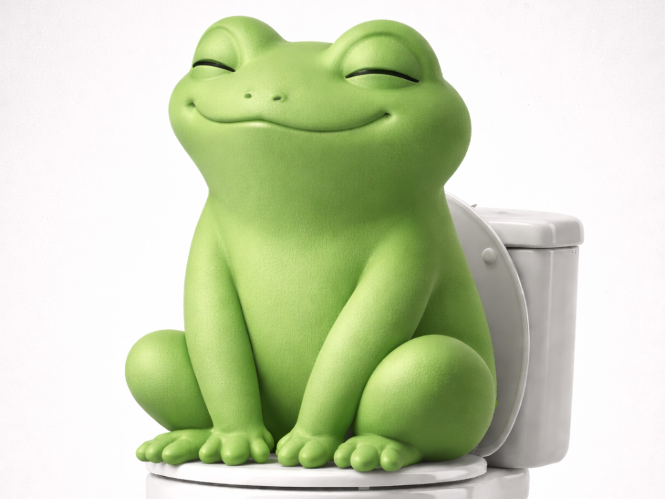 NO AMS pooping frog
