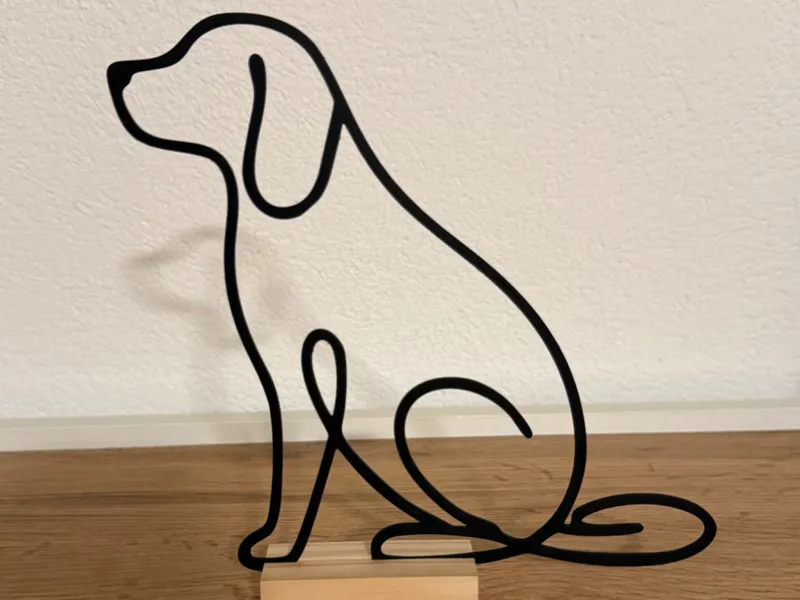 Line Art Dog Deco