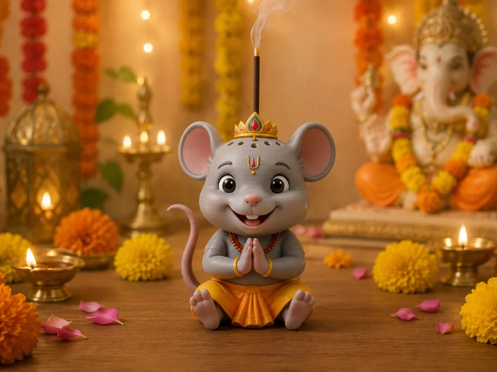 Soporte: Ganpati Mooshak Vahan Agarbatti Stand. Referencia del modelo original.