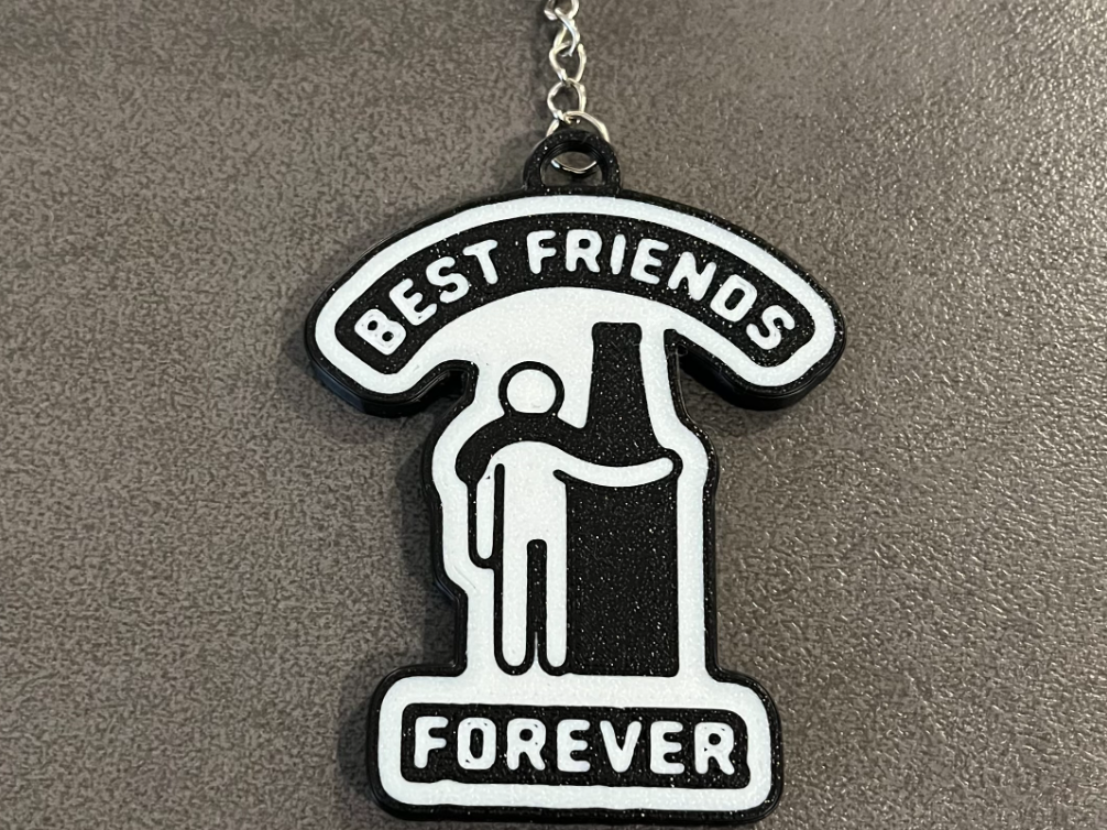 BEST FRIENDS & BEER FOREVER keychain