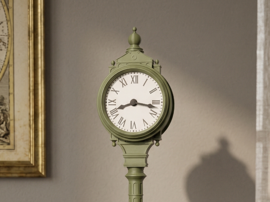 Old Street Clock On The Table