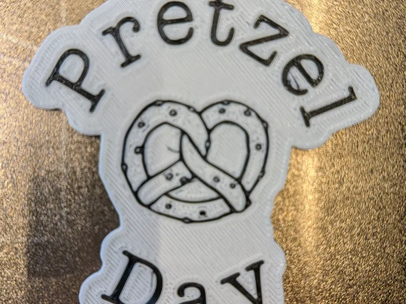 Pretzel Day Keychain