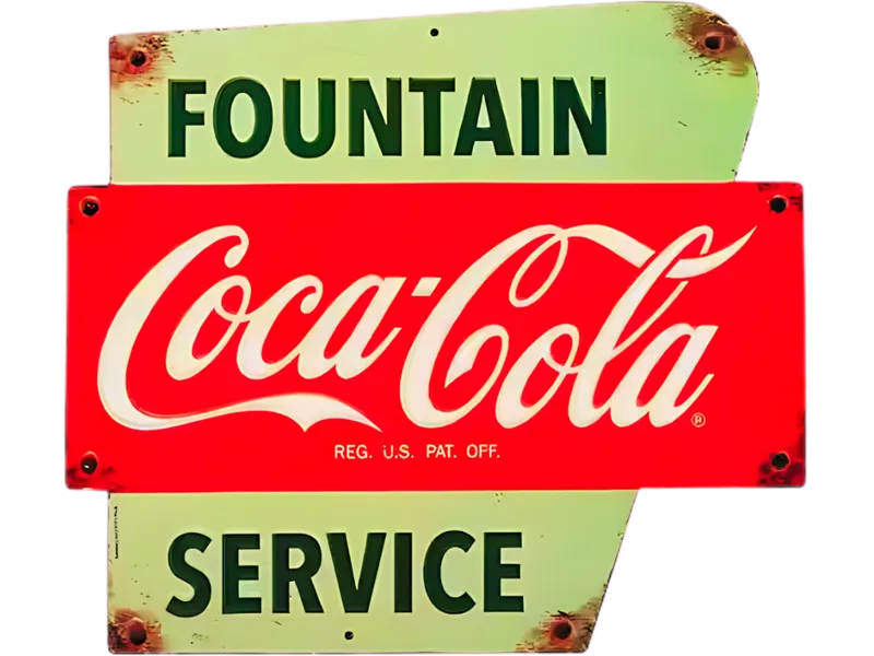 Coke Fountain Service Sign