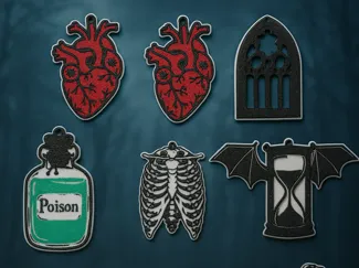 Gothic Charm Keychain Set – Multicolor Designs