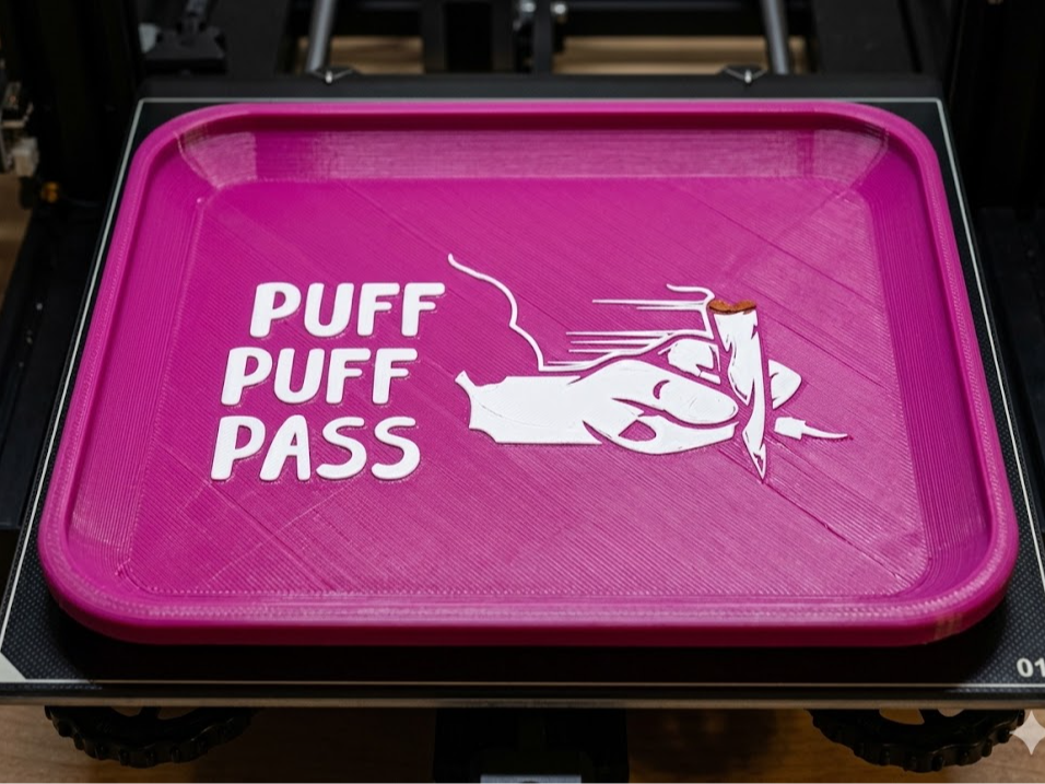 PUFF PUFF PASS Rolling Tray Fast Print Stash Tray