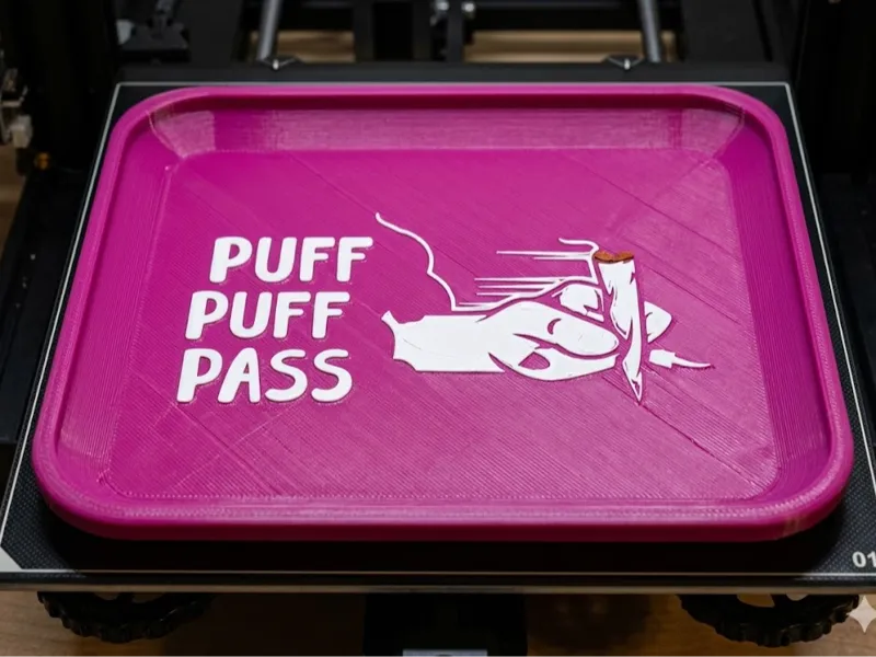 PUFF PUFF PASS Rolling Tray Fast Print Stash Tray