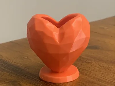 Heart Vase – Faceted Design (No Support)