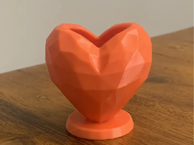 Heart Vase – Faceted Design (No Support)