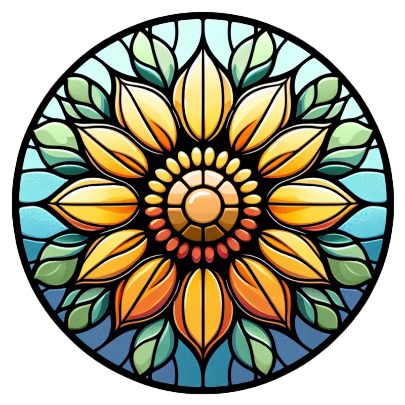 Stained Glass Sunflower