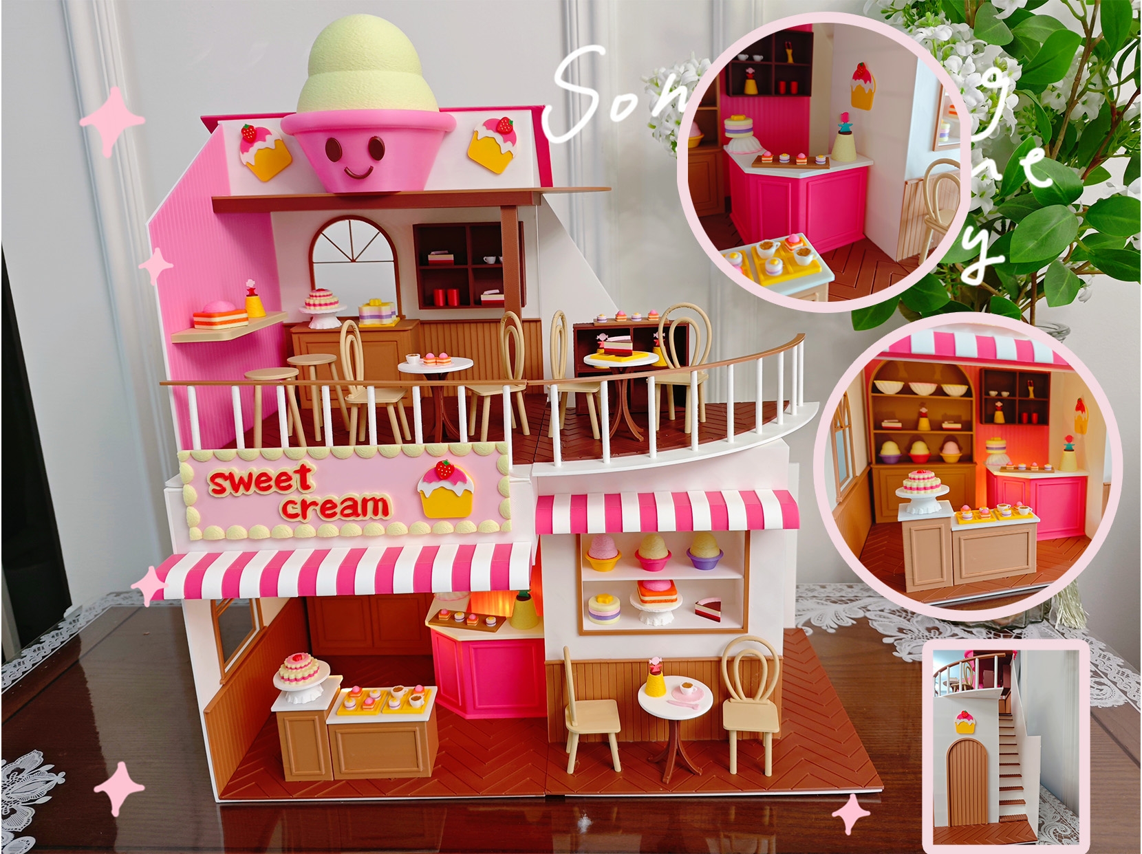 Miniatura 1 do modelo 3D 童趣甜品蛋糕店 微缩景观 温暖治愈甜蜜奶油 娃娃屋 手办房屋 细节丰富