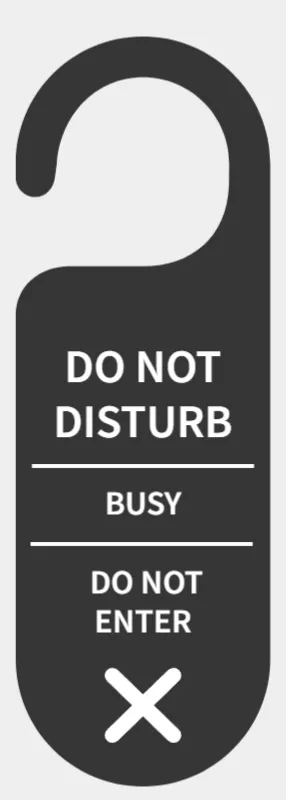 Do not disturb door sign