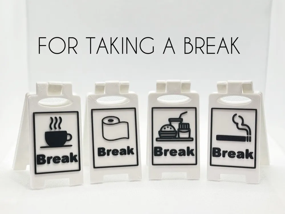 Funny work signs - Free 3D Print Model - MakerWorld