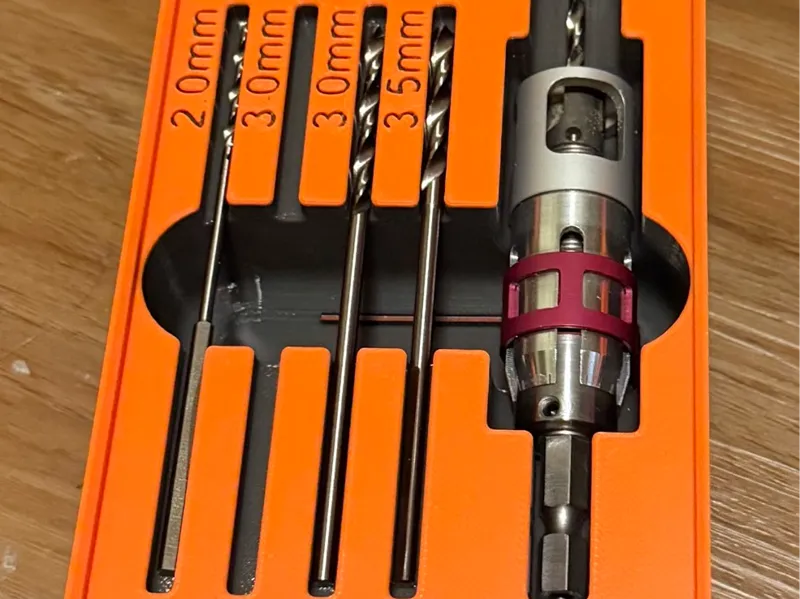 Gridfinity KM Tools Countersink & Bits Holder