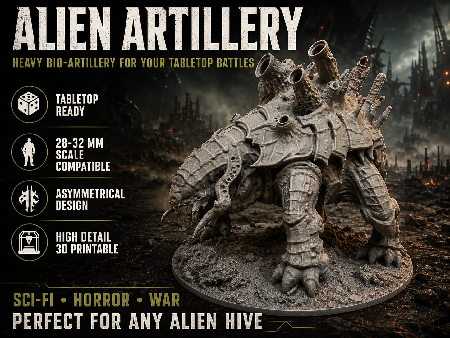 Alien Artillerie Bio-Artillery Monster  Tabletop