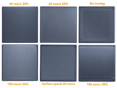 Ironing Recommended Settings Calibration Test