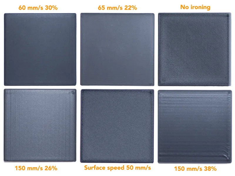 Ironing Recommended Settings Calibration Test