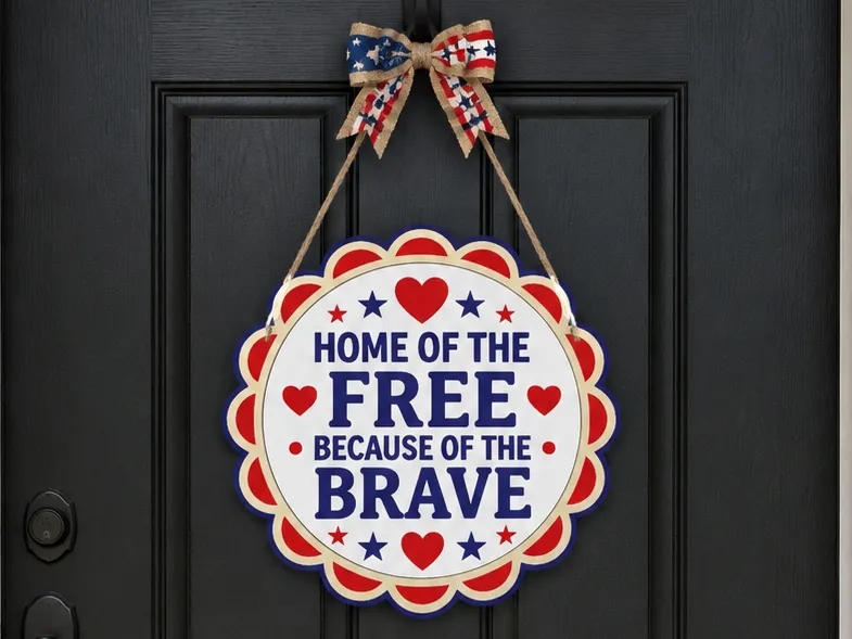 Home of the Free – Patriotic Door Sign
