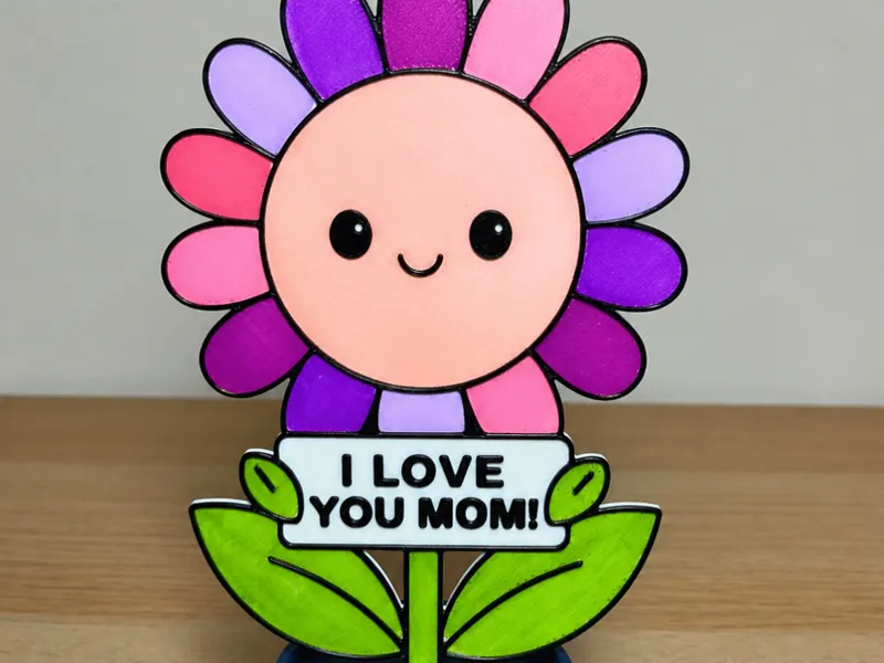 “I Love You Mom” Happy Daisy Coloring Activity
