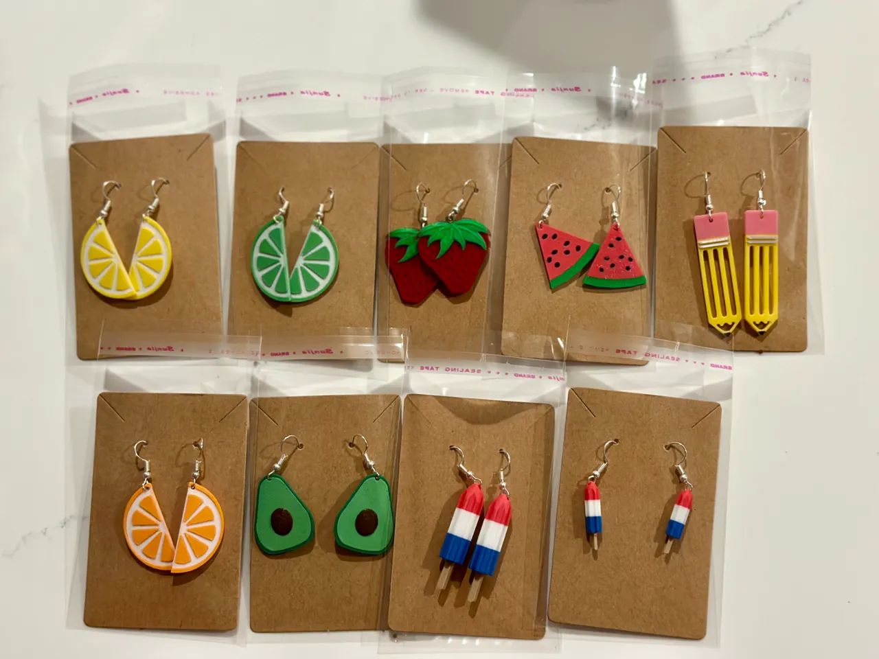 Strawberry earrings view 3
