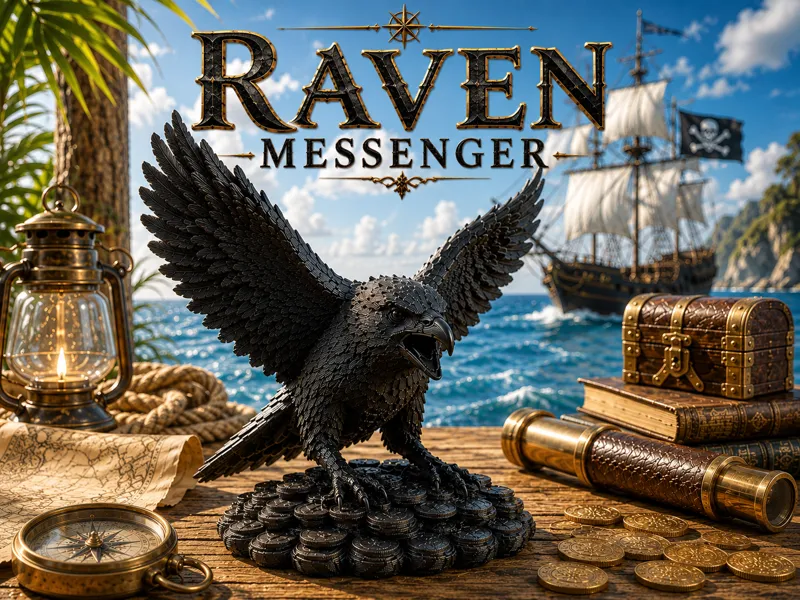 Raven Messenger – Pirate Desk Decor