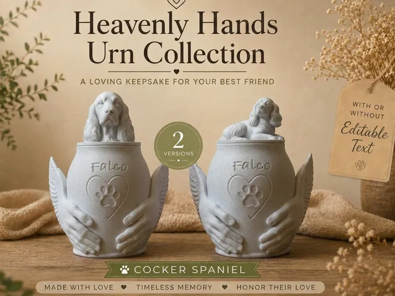 Cocker Spaniel Heavenly Hands Urn Collection