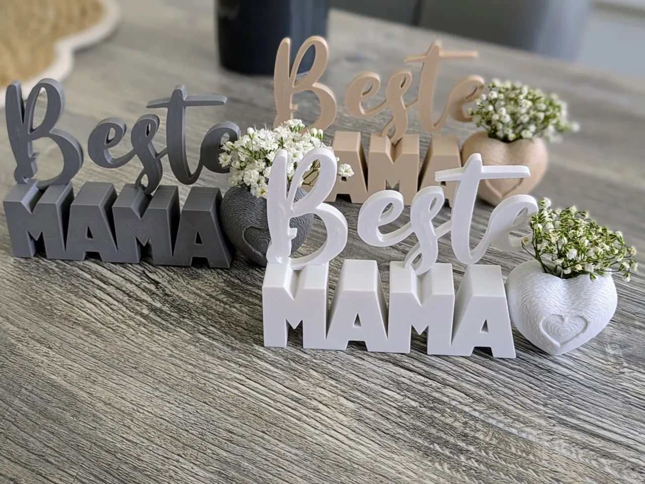 Beste Mama Heart Vase Sign view 4