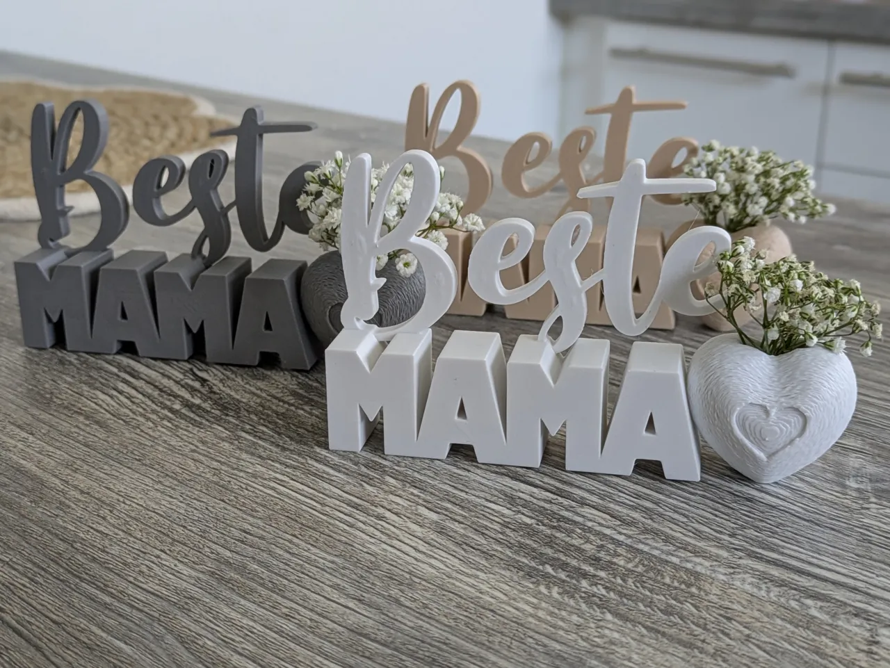 Beste Mama Heart Vase Sign view 2