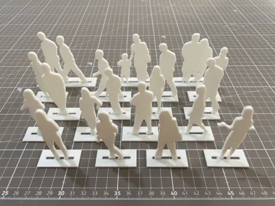 standing people silhouettes in 1.25 scale