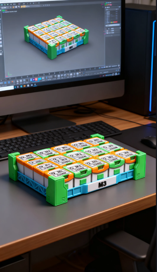 Miniatura 1 do modelo 3D 独立翻盖收纳盒