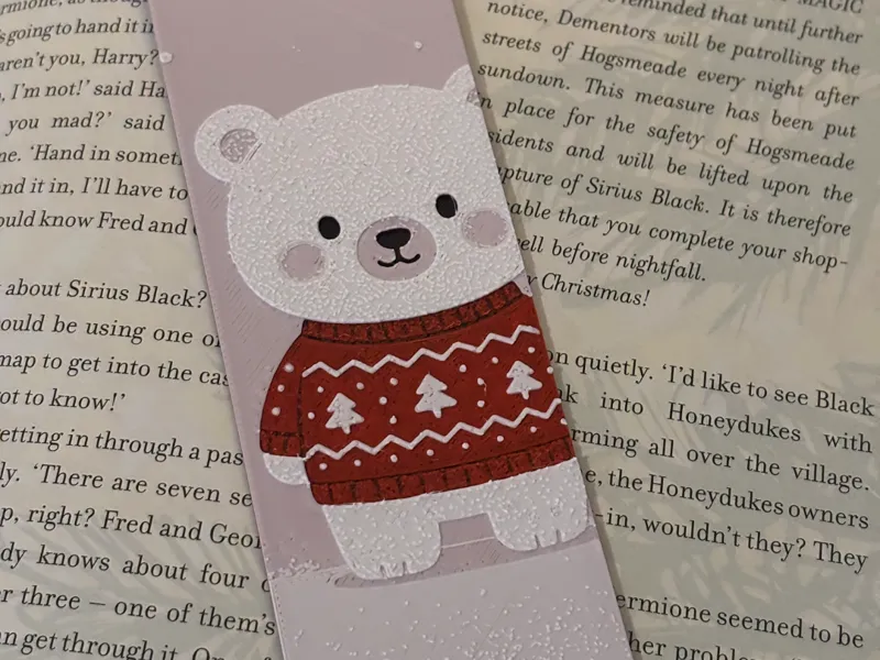 Christmas Polar Bear Bookmark