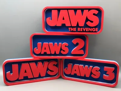 Jaws logo, Jaws 2,  Jaws 3, Jaws the Revenge