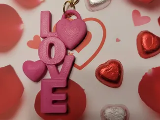 Valentine's day love heart keychain