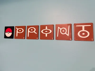 Pokémon Unown Wall Mounted Letter Tiles