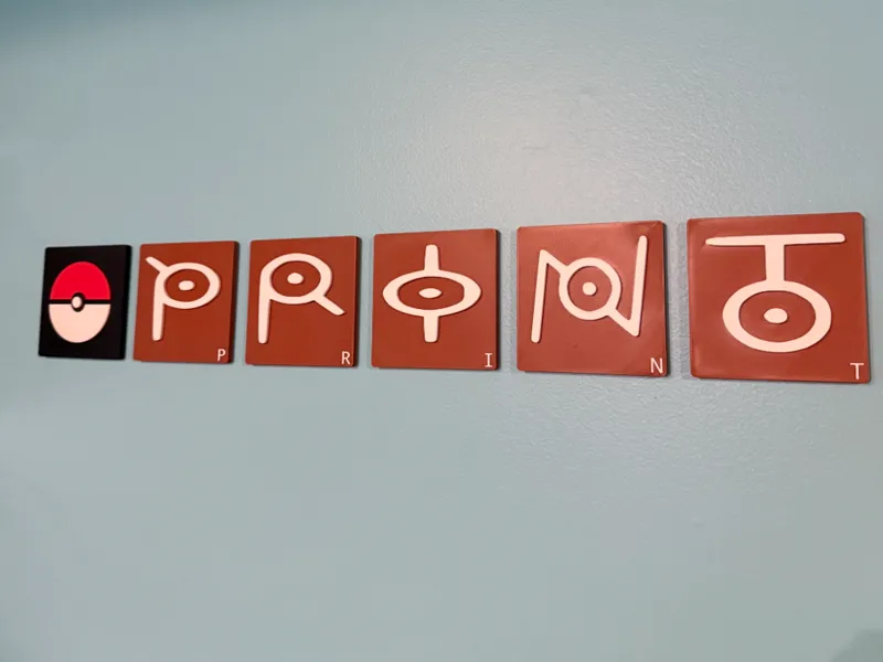 Pokémon Unown Wall Mounted Letter Tiles